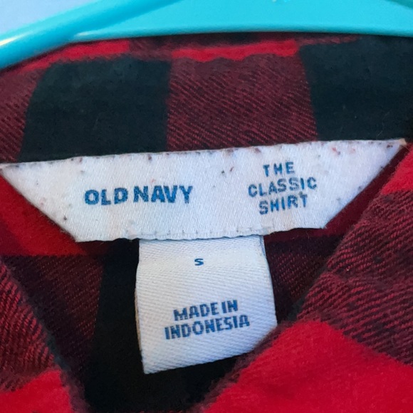 Red Plaid Old Navy Button Up - Picture 3 of 3